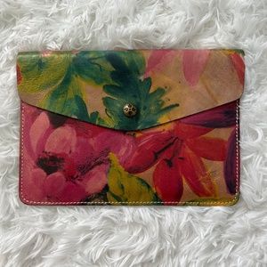 Vintage Patricia Nash Floral Italian Leather Clutch 100% Leather